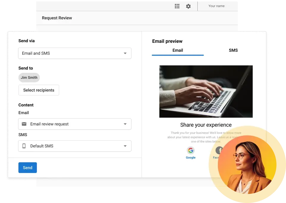 AI reputation specialist review request preview